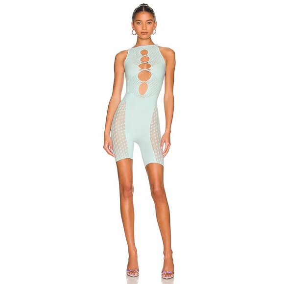 Poster Girl Jetta Romper in Soft Turquoise Blue - Picture 1 of 3